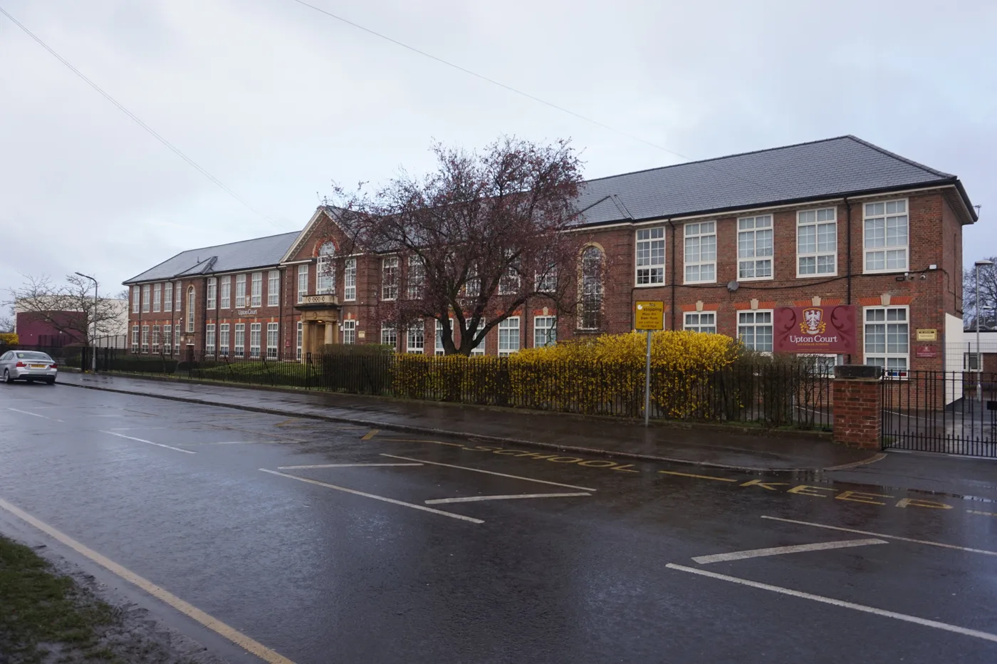 Upton Court Grammar School on Lascelles Road, which takes a two-week October holiday this year and does not reopen until 9 November