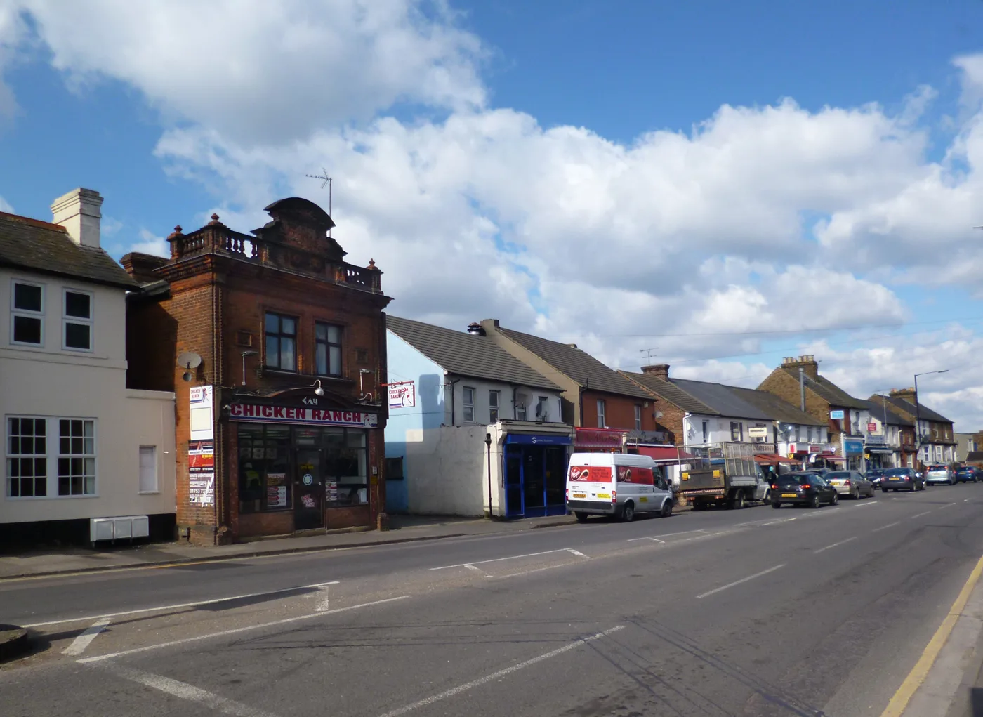 Stoke Road, Slough, at its southern end near the railway station. The picture does not show The Foyer.